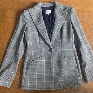 Armani Collezioni Grey Light Blue Check Blazer - Size 42IT (US 6)